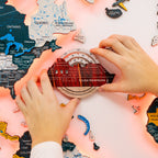 Travel Tracker Cruise Liner 3D Colored Wooden World Map - Urban