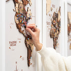 world map triptych