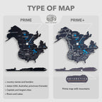 3D LED / LUMINOUS Wooden World Map 3.0 Midnight