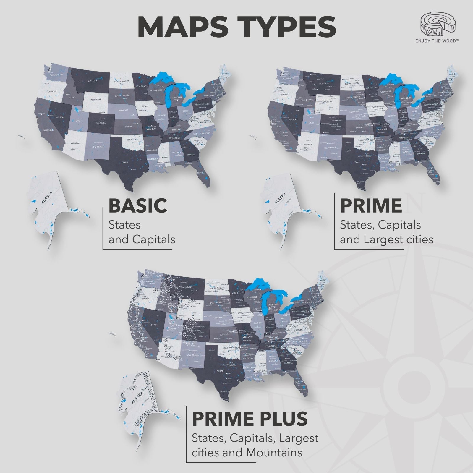 3d us map wall art