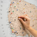 Wooden Canvas USA Map - Antique