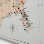 Map of Florida with colorful pins marking locations