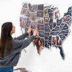 3D Wooden USA Map for Photos Midnight