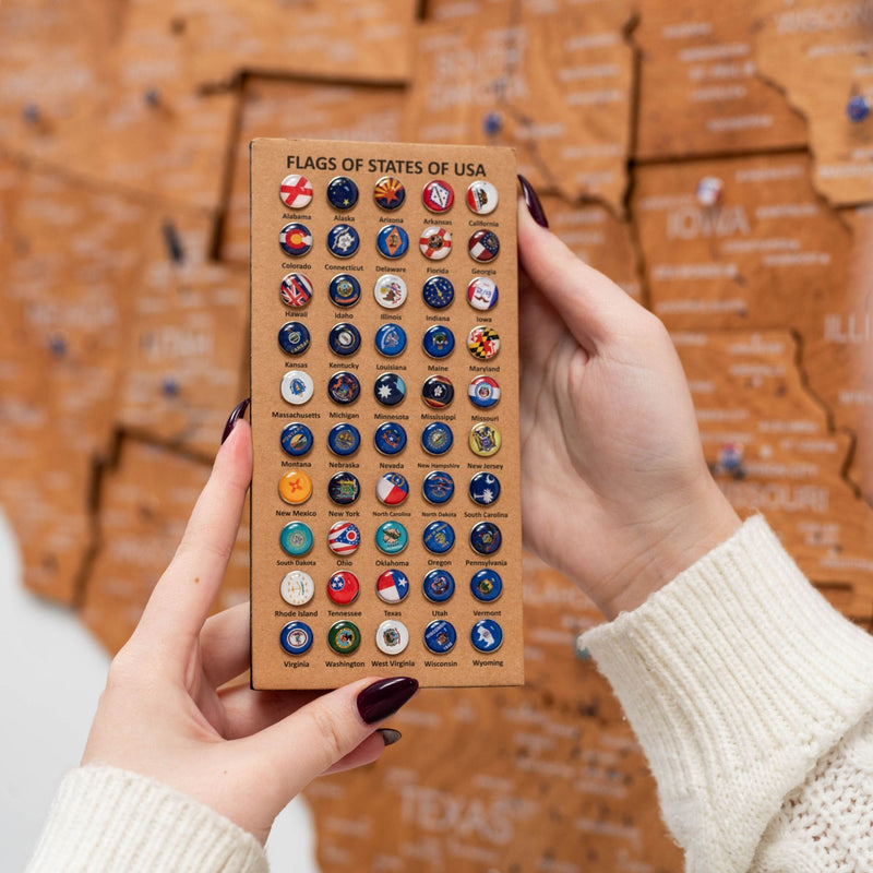 Wooden 3d Map of USA - Oak