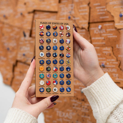 Wooden 3d Map of USA - Oak