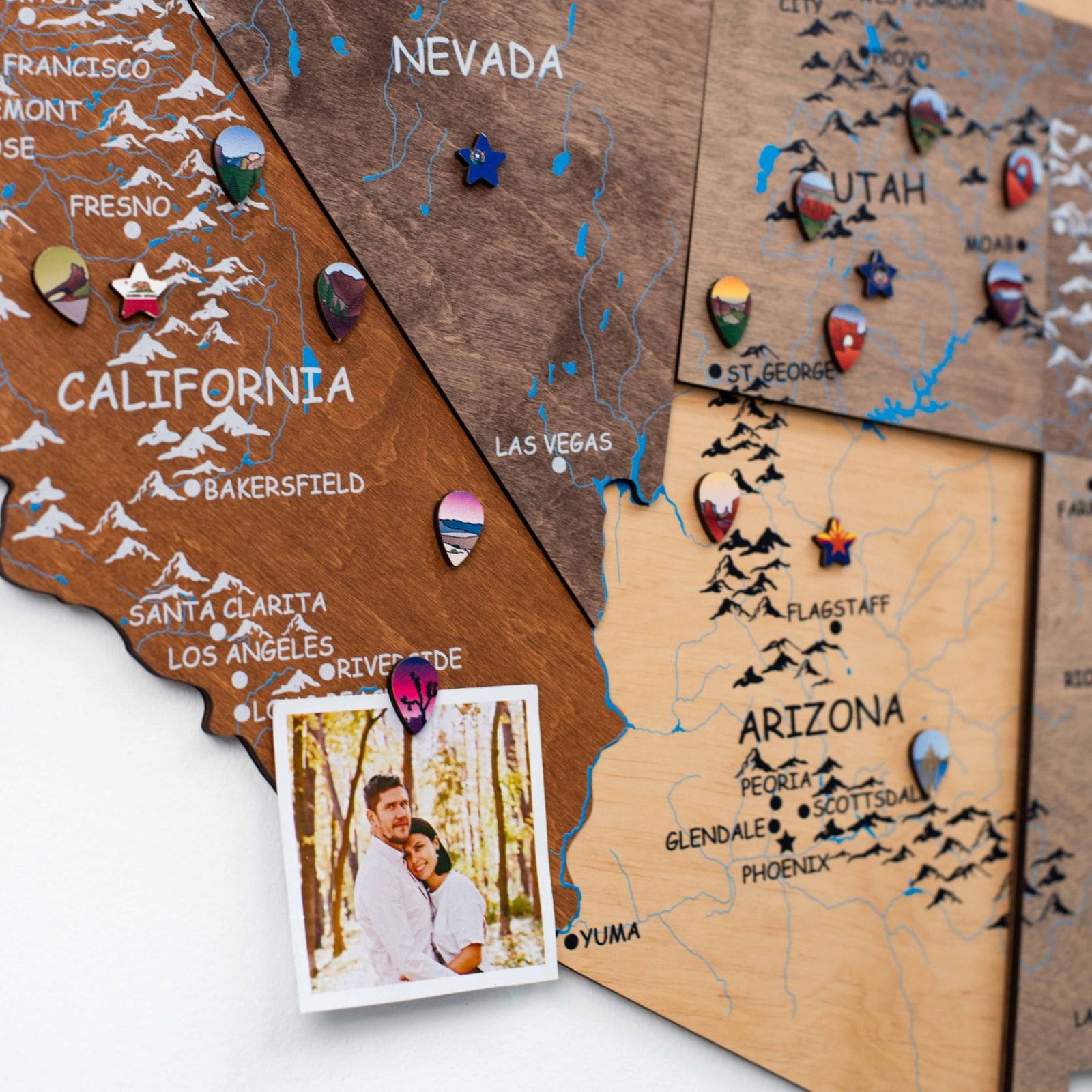 usa wall map with pins