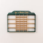 Дерев'яний настінний гараж для іграшкових машинок - зелений