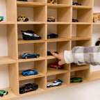 Wooden Wall-Mounted Toy Car Garage - Light