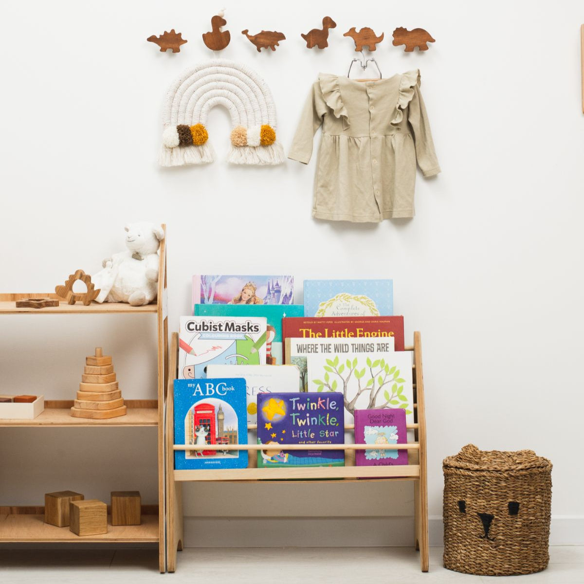 dinosaur wooden wall hooks