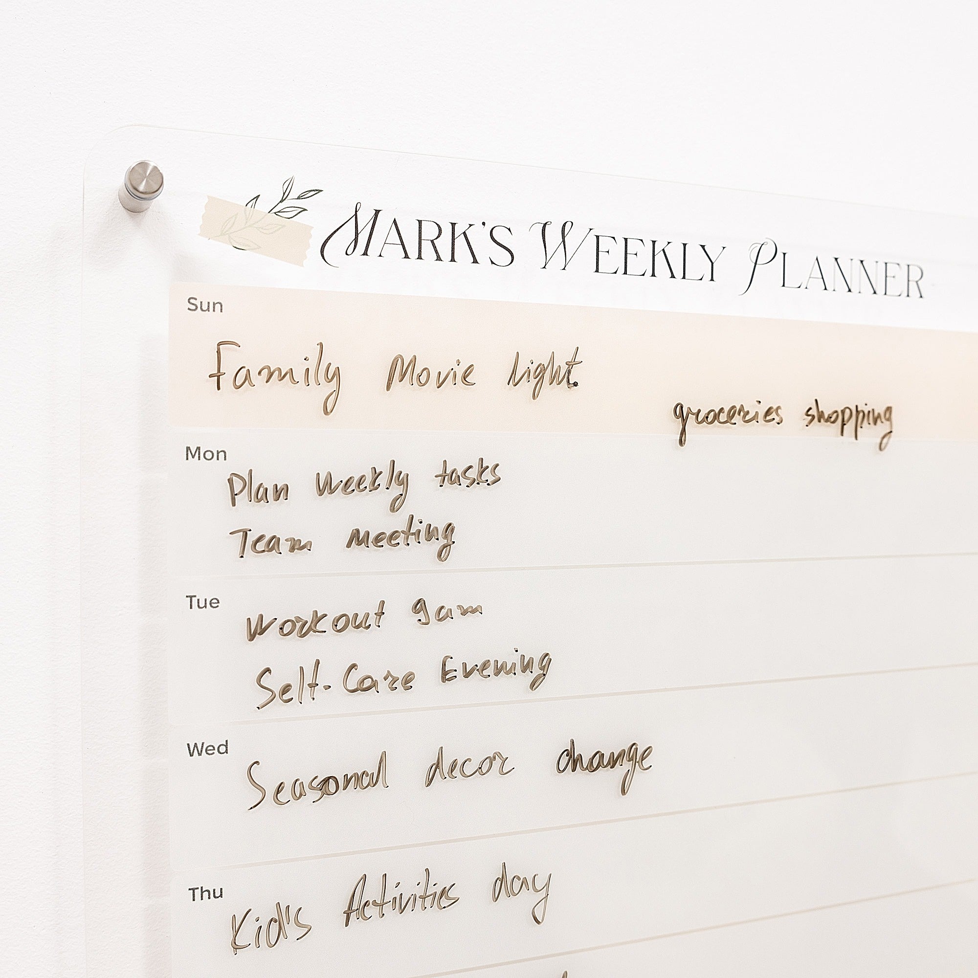 Acrylic Wall Weekly Planner 2