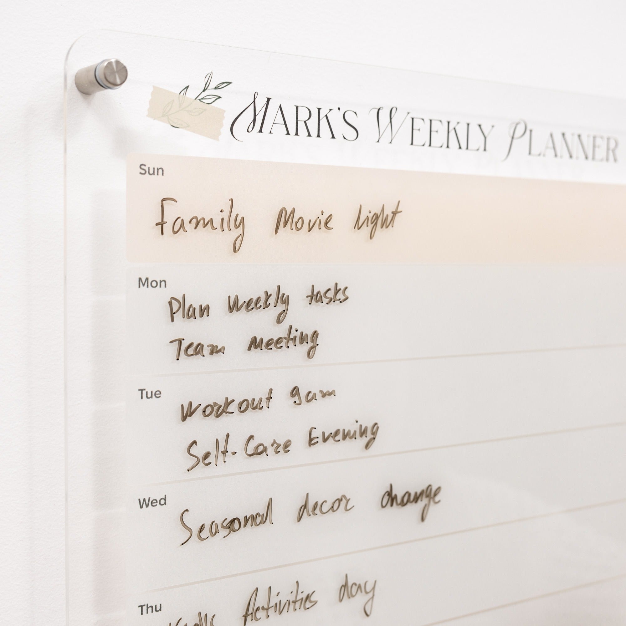 Acrylic Wall Weekly Planner 2