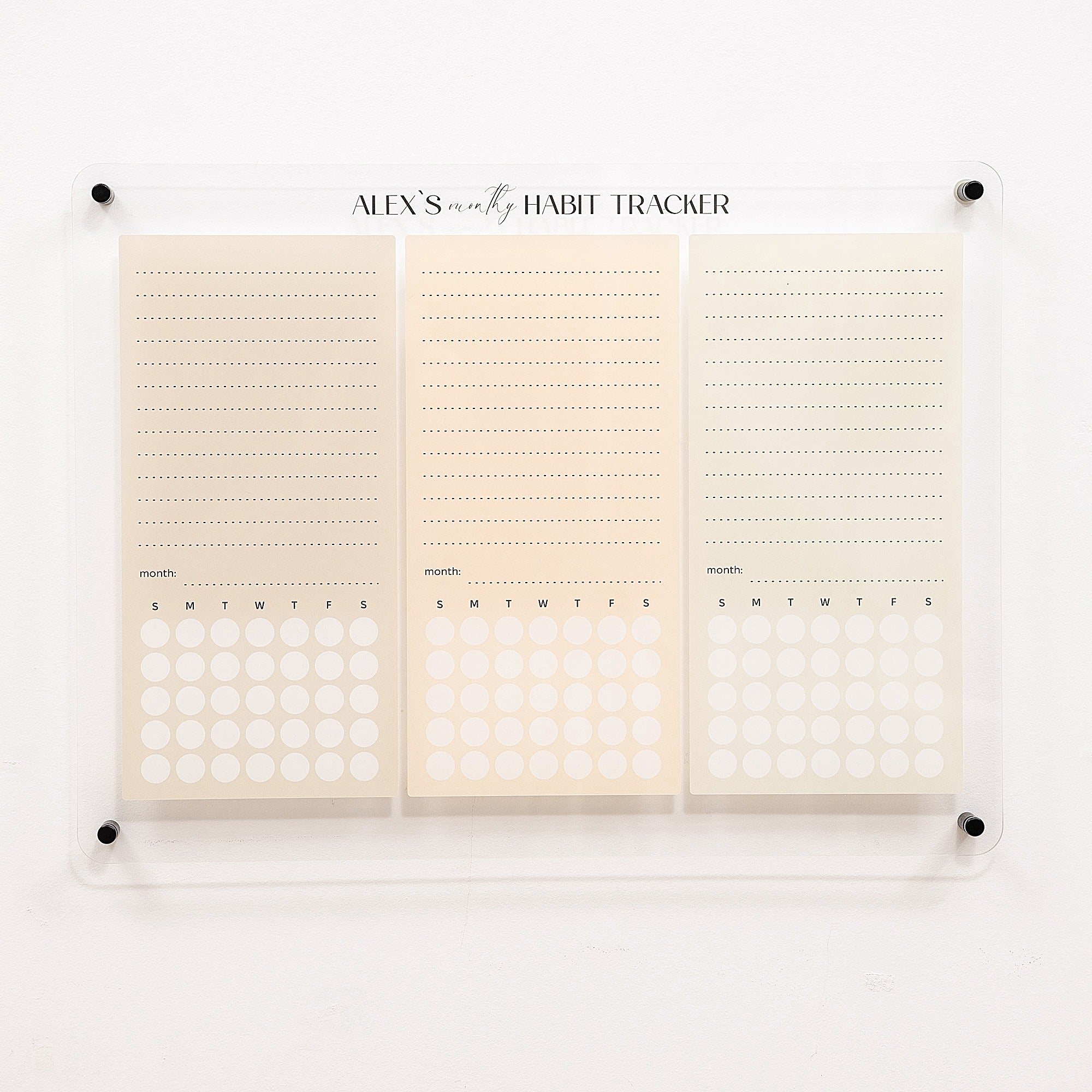 Acrylic Wall Habit Tracker Planner
