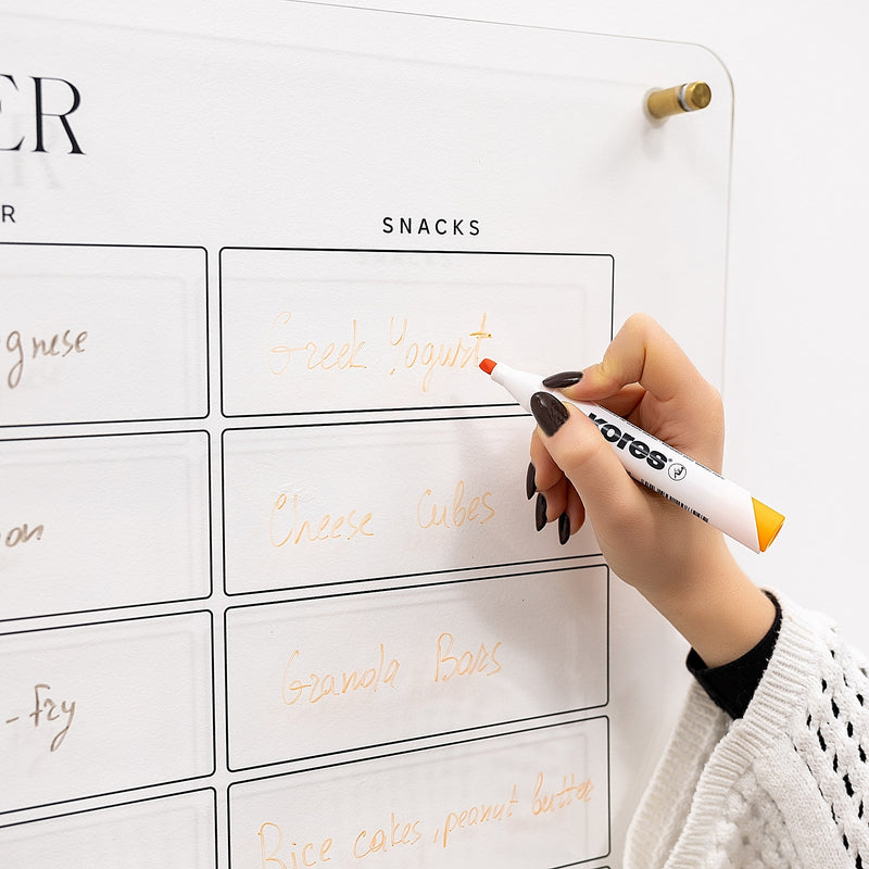 Acrylic Wall Weekly Meal Planner