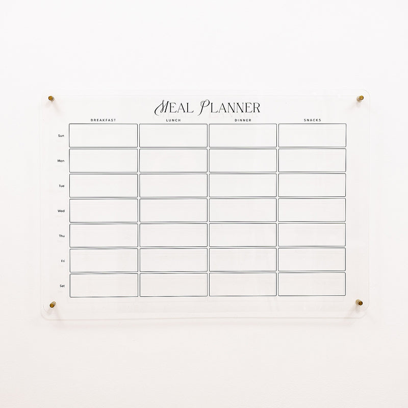 Acrylic Wall Weekly Meal Planner
