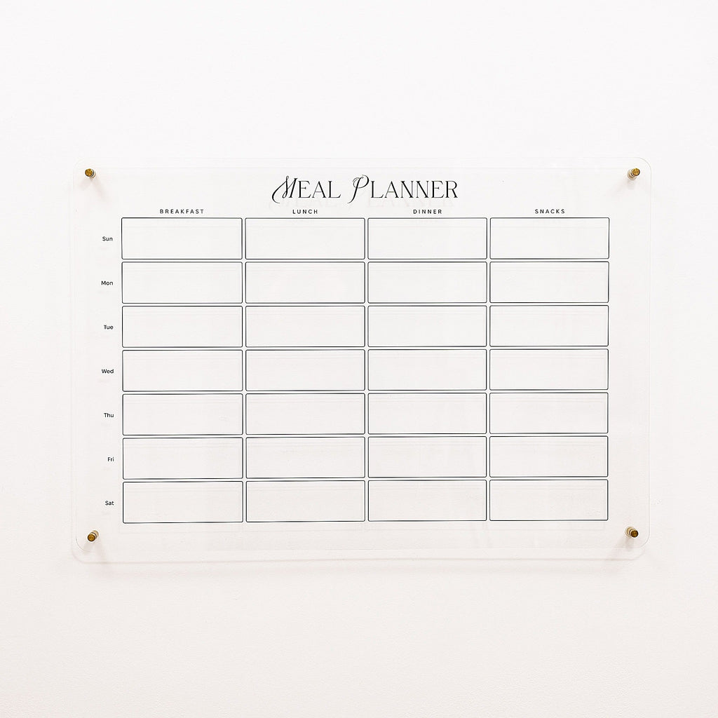 Acrylic Wall Weekly Meal Planner