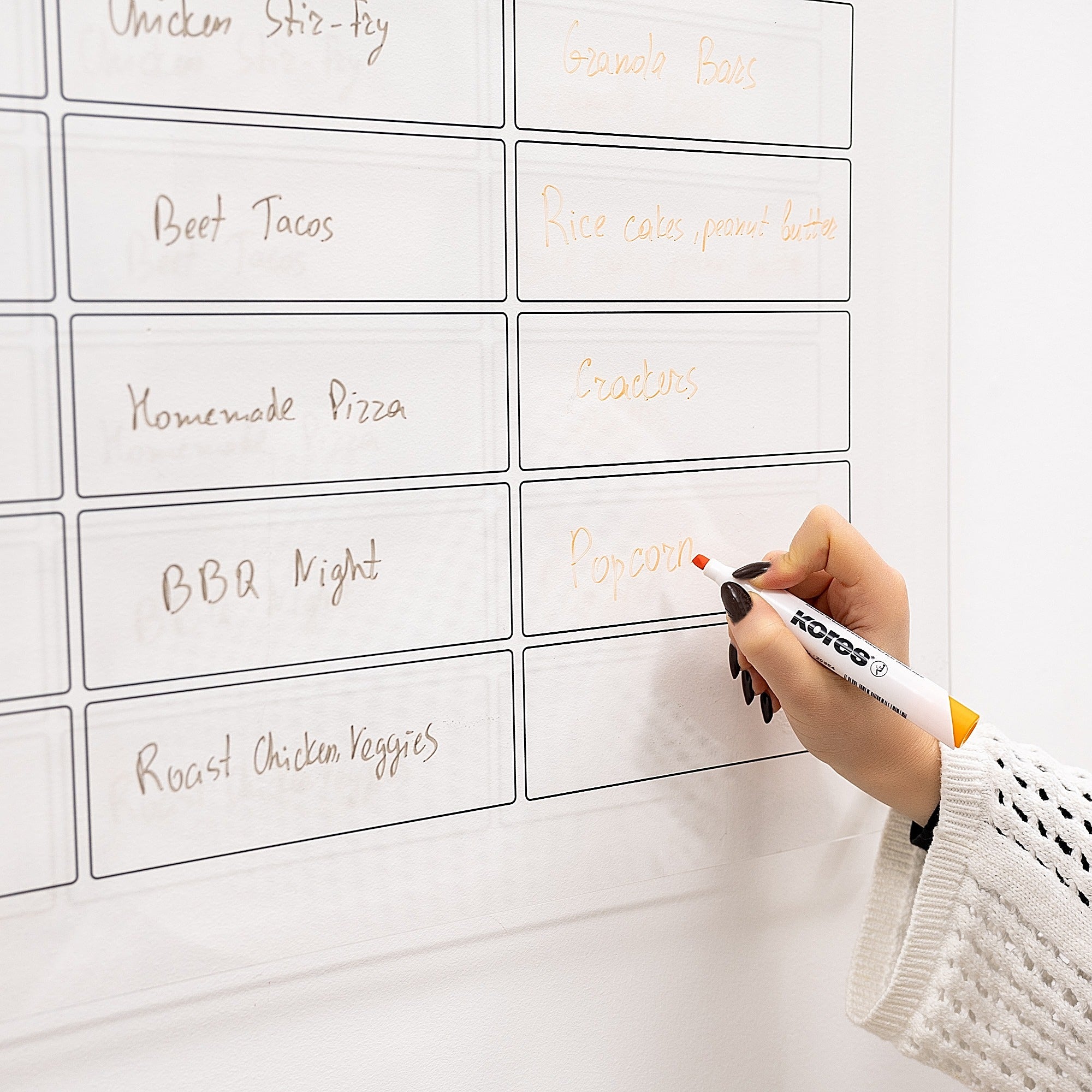 Acrylic Wall Weekly Meal Planner
