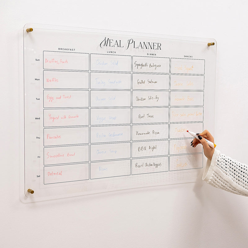 Acrylic Wall Weekly Meal Planner