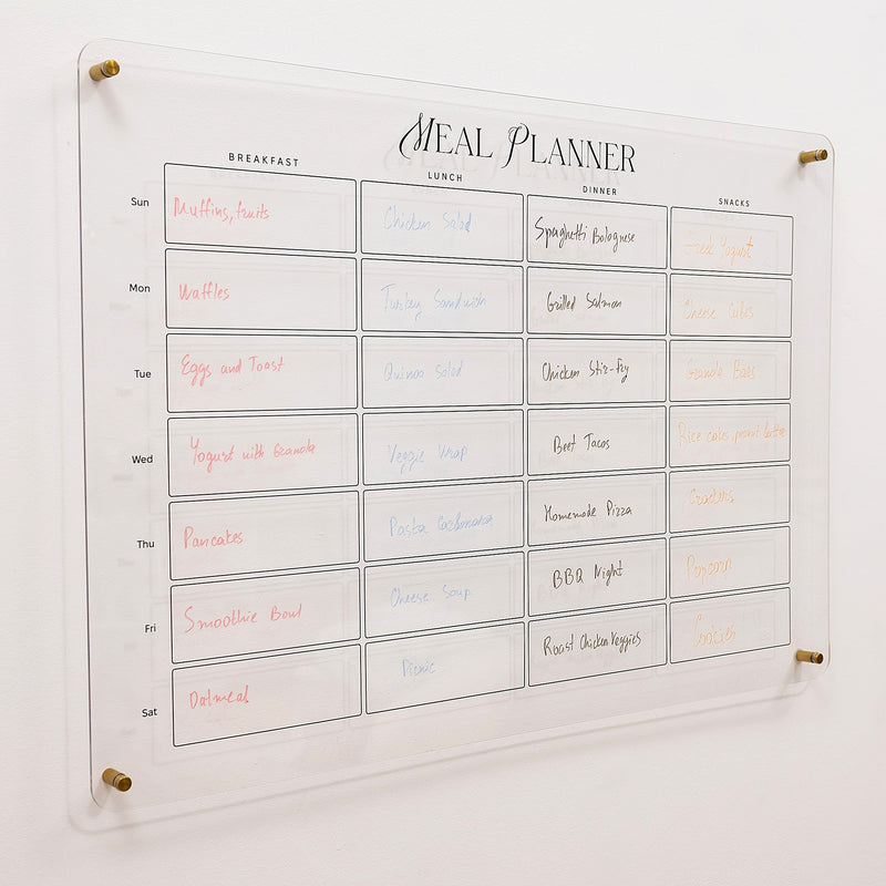 Acrylic Wall Weekly Meal Planner