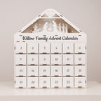 Willow Family Advent Calendar with silhouette designs on a plain background