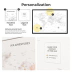 Карта світу на полотні - антикварна