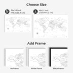 Карта світу на полотні - антикварна