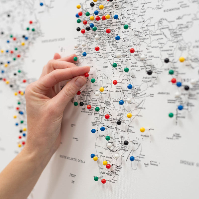 Карта світу на полотні - антикварна