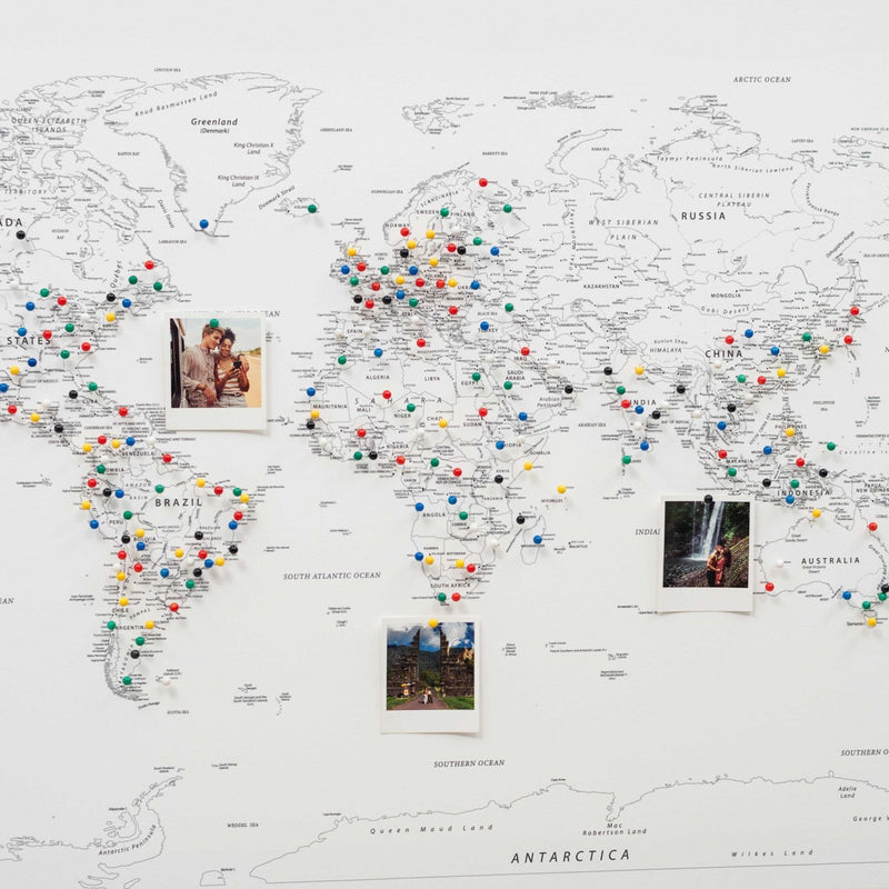 Карта світу на полотні - антикварна