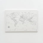 Карта світу на полотні - антикварна