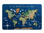 Mini Cork World Map Physical with Pins (B2B)