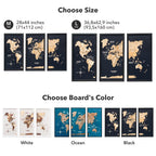 world map triptych