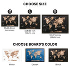 3D Wooden Panel World Map Terra