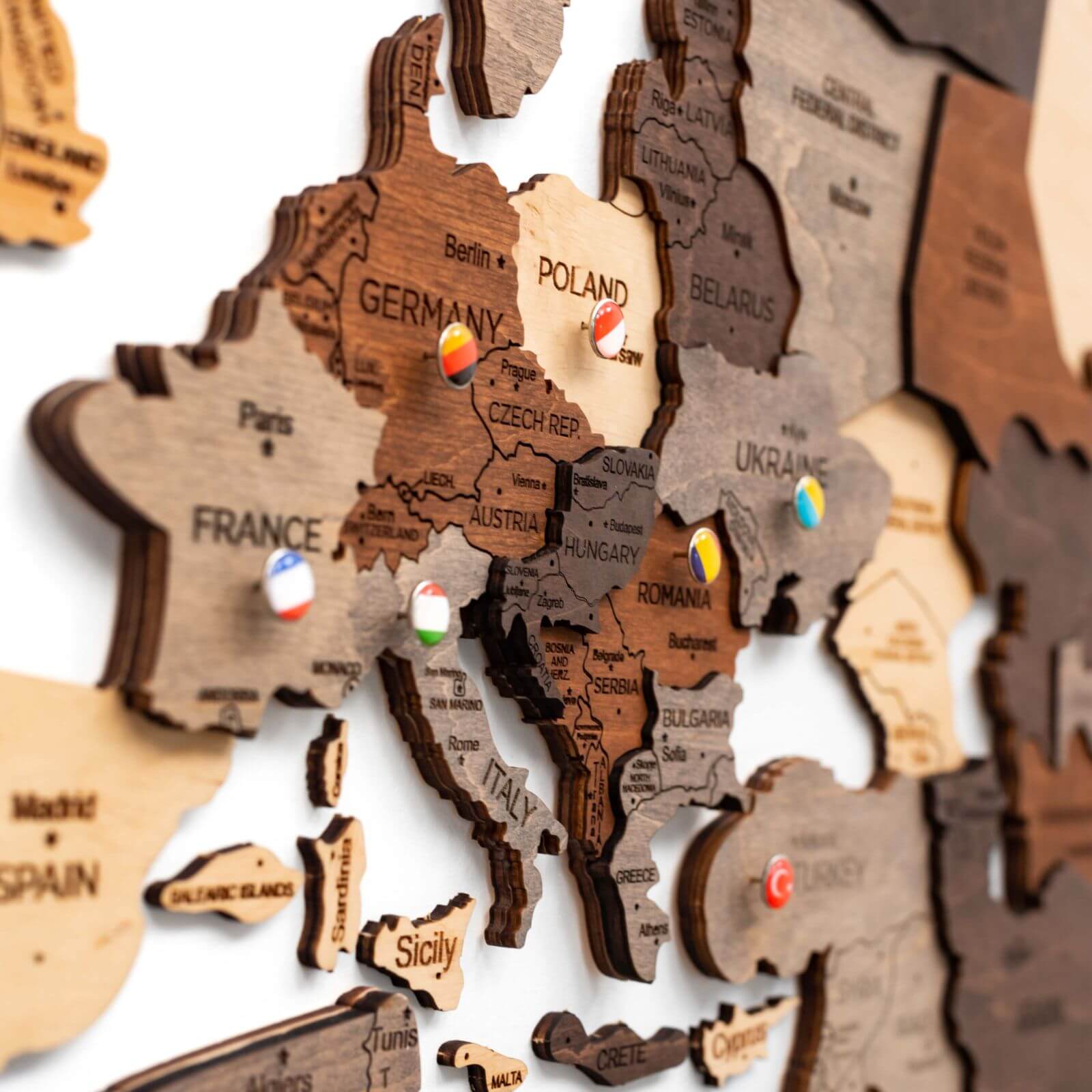 wooden world map