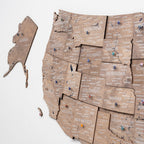 Wooden 3d Map of USA - Terra