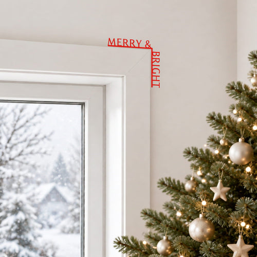 Merry and Bright wood door corner sign