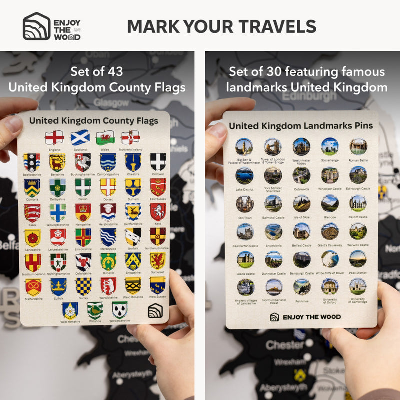 3D Wooden Map of the United Kingdom - Nordik