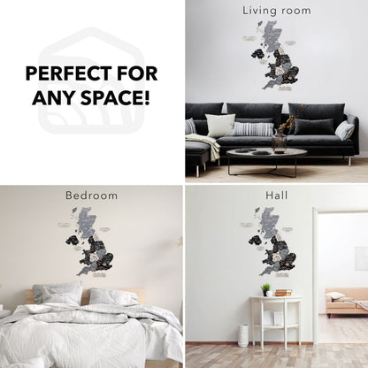 3D Wooden Map of the United Kingdom - Nordik