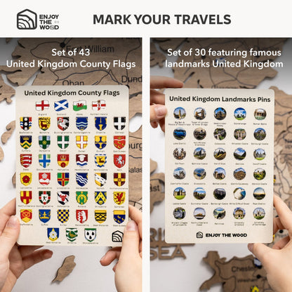 3D Wooden Map of the United Kingdom - Terra