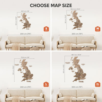 3D Wooden Map of the United Kingdom - Terra