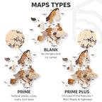 Comparison of different map types on a white background
