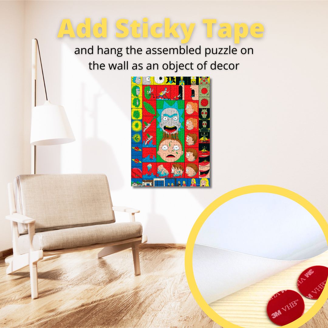 Wooden jigsaw maze puzzle Rick&Morty™ Multiverse in Colors