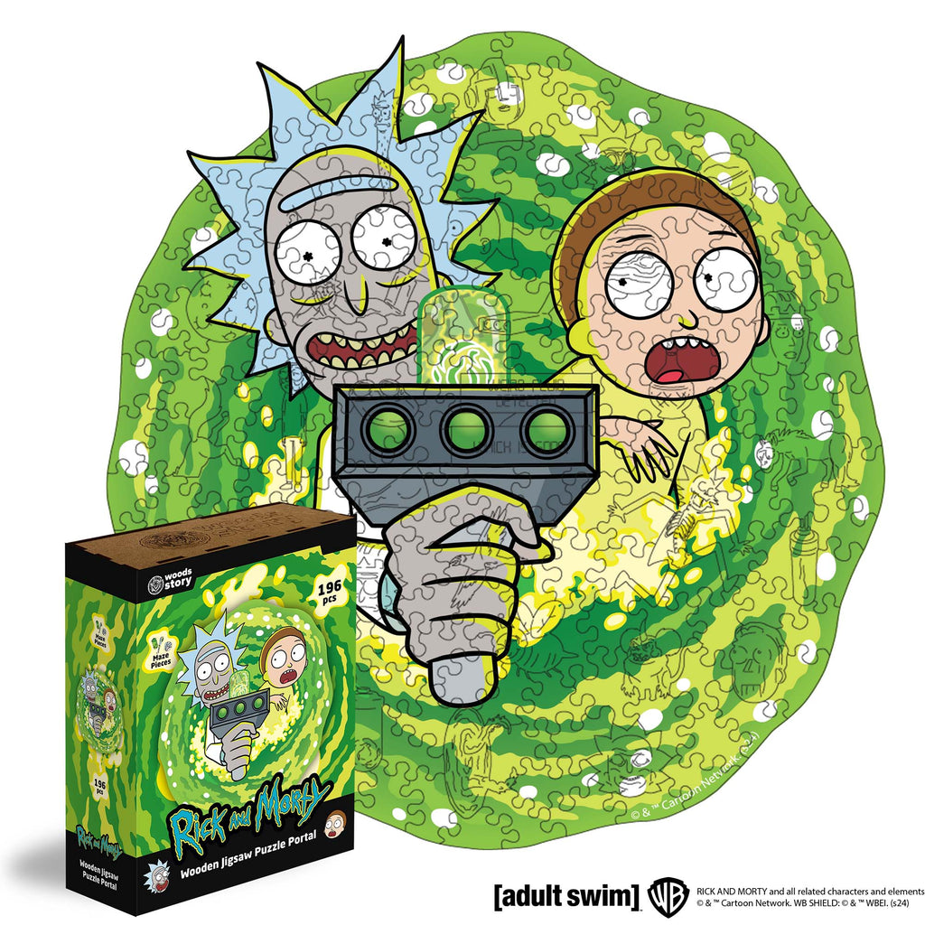 Wooden jigsaw maze puzzle Rick&Morty™ Portal (B2B)