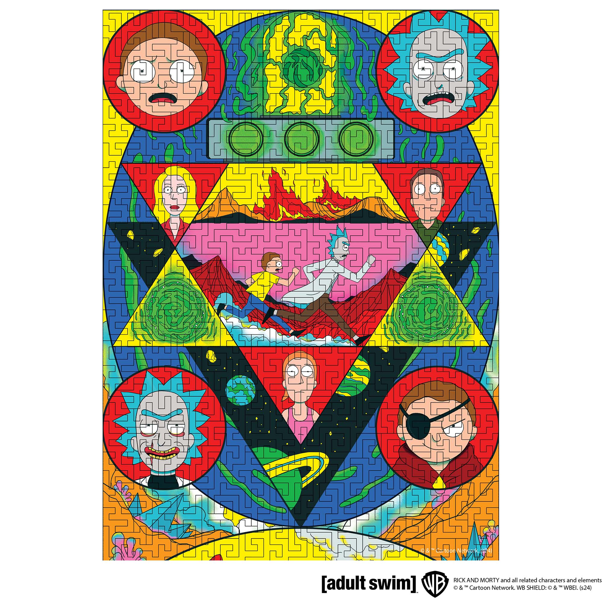 Wooden jigsaw maze puzzle Rick&Morty™ Space Maze