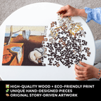 Wooden jigsaw maze puzzle The Persistence of Memory (Salvador Dali)