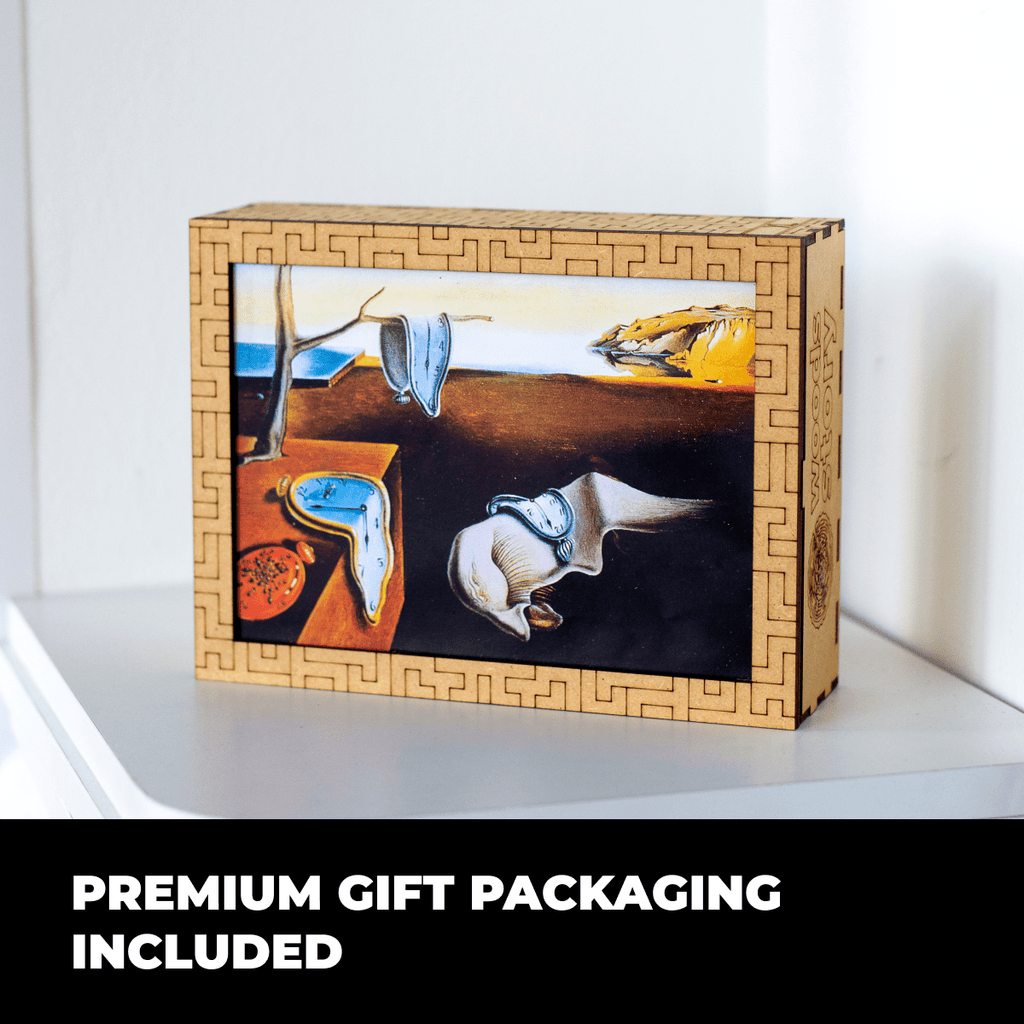 Wooden jigsaw maze puzzle The Persistence of Memory (Salvador Dali)
