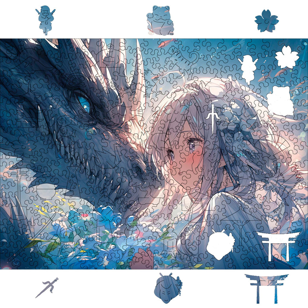 Wooden Jigsaw Puzzle Anime Fantasy Dragon Companion