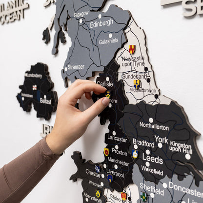 3D Wooden Map of the United Kingdom - Nordik