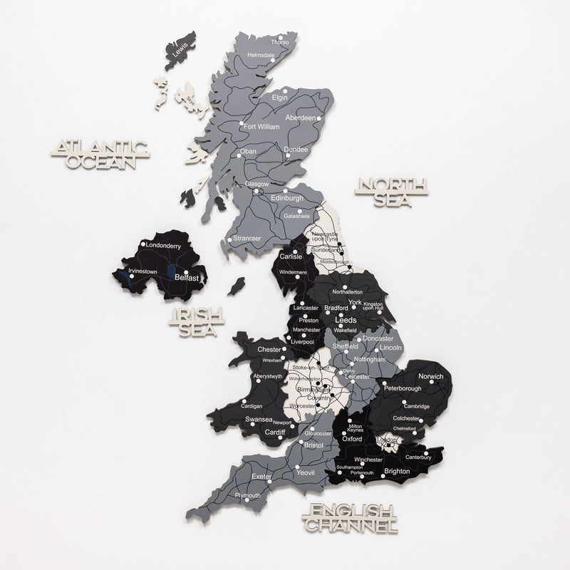 3D Wooden Map of the United Kingdom - Nordik