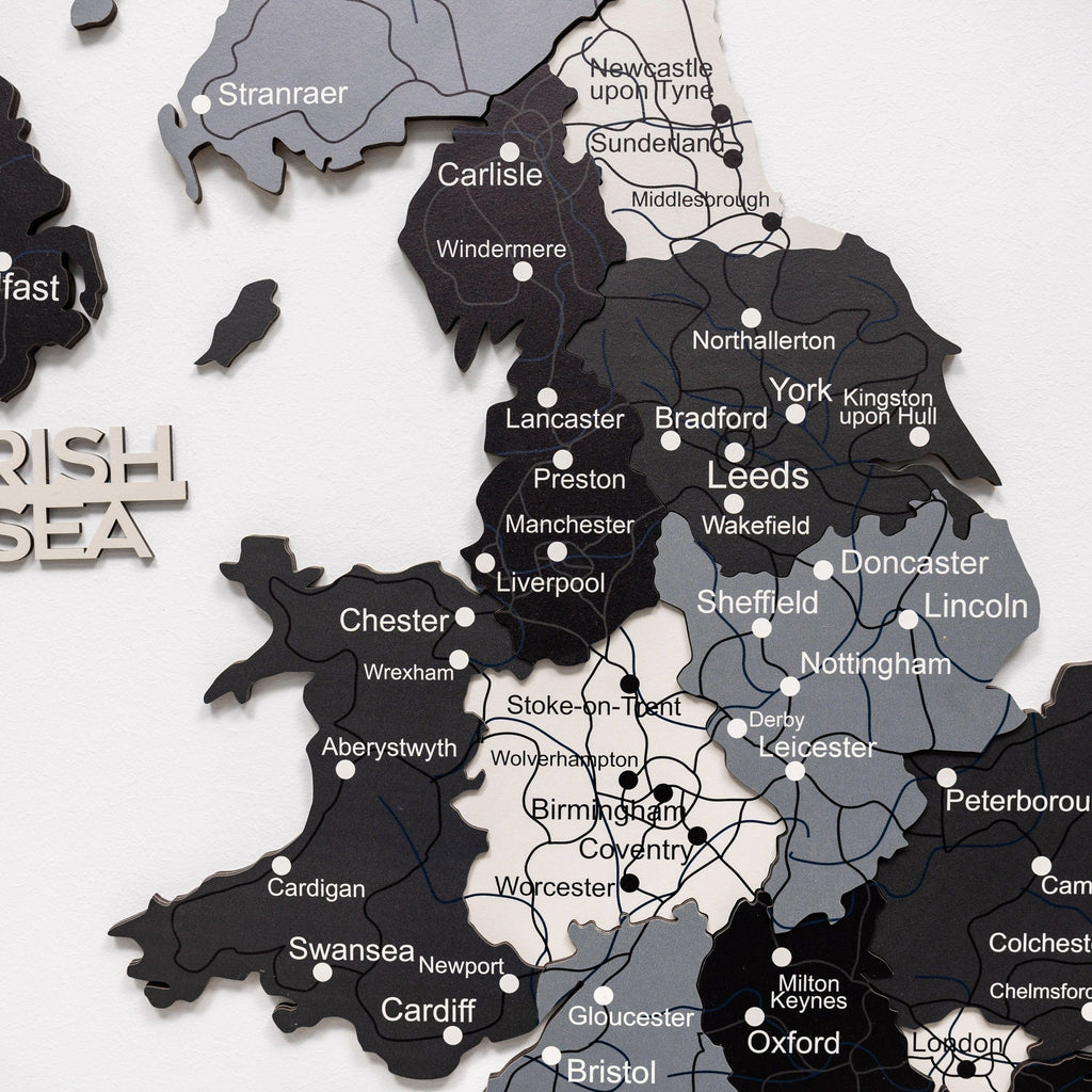 3D Wooden Map of the United Kingdom - Nordik