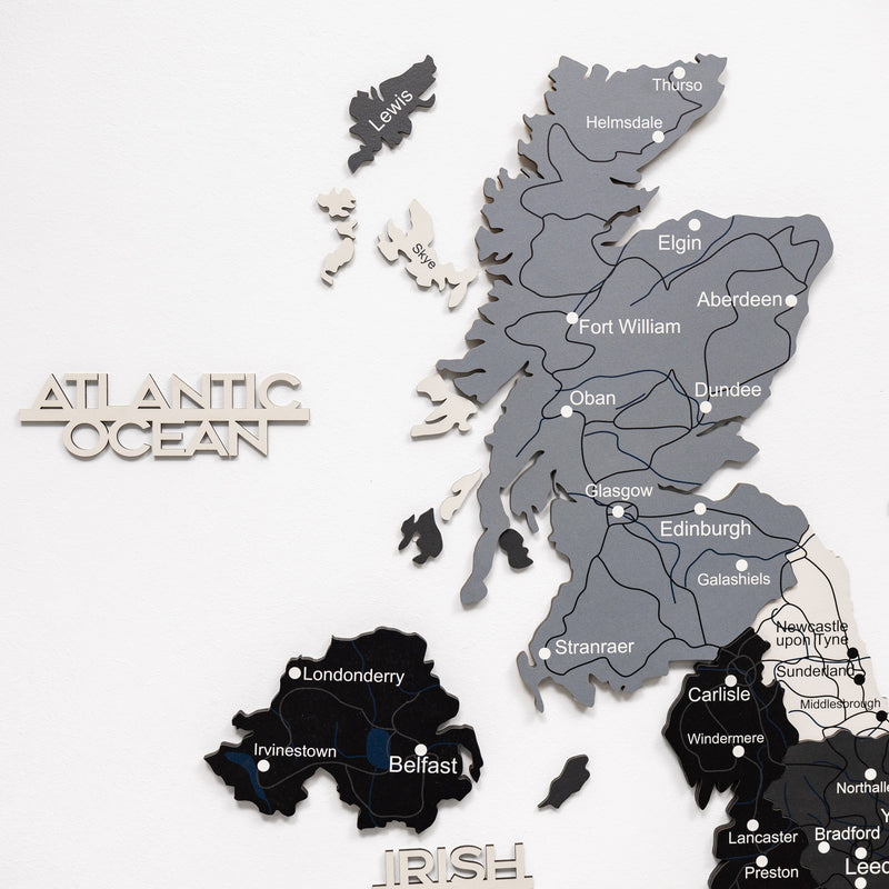3D Wooden Map of the United Kingdom - Nordik