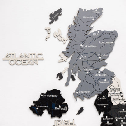 3D Wooden Map of the United Kingdom - Nordik